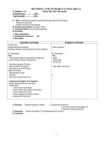 Teaching plan 12 (trọn bộ) Kiều Tính