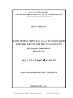 tăng cường công tác quản lý ngân sách trên địa bàn thành phố thái nguyên