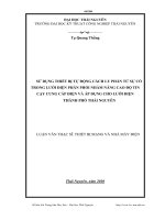 sử dụng thiết bị tự động cách ly phân tử sự cố trong lưới điện phân phối nhằm nâng cao độ tin cậy cung cấp điện và áp dụng cho điện lưới thành phố thái nguyên