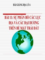 bài giảng địa lý 6 bài 11 thực hành sự phân bố các lục địa và đại dương trên bề mặt trái đất