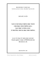 tập luyện hoạt động học toán cho học sinh thông qua dạy học lượng giác ở trường trung học phổ thông
