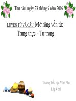 LTVC:MRVT: trung thực-tự trọng- T6