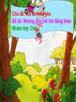 GIỌT MỒ HÔI ĐÁNG KHEN