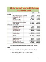 15 yêu cầu tính toán phổ biến trong báo cáo tài chính