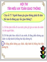 Câu hỏi hướng dẫn tìm hiểu Thi ATGT phần 2