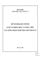 Luận cứ khoa học và thực tiễn xây dựng pháp lệnh trợ giúp pháp lý