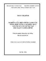 nghiên cứu biện pháp canh tác tổng hợp nâng cao hiệu quả sản xuất cây gừng tại bắc kạn và hòa bình( thông tin đưa lên website)