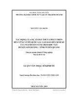 tác động của dự án duy trì và phát triển bền vững vườn quốc gia tam đảo đến sinh kế của người dân vùng đệm khu vực huyện sơn dương - tỉnh tuyên quang
