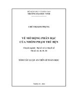 Về mở rộng phân bậc của nhóm phạm trù bện (tóm tắt + toàn văn)