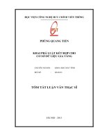 KHAI PHÁ LUẬT KẾT HỢP CHO  CƠ SỞ DỮ LIỆU GIA TĂNG