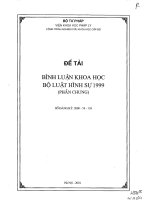 Bình luận khoa học bộ luật hình sự 1999