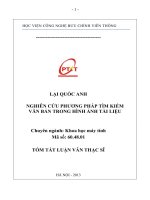 NGHIÊN CỨU PHƯƠNG PHÁP TÌM KIẾM  VĂN BẢN TRONG HÌNH ẢNH TÀI LIỆU