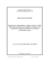 kiểm tra sự thích hợp của biểu cấp đất và biểu thể tích lập cho các loài keo lá tràm (acacia auriculiformis) và keo tai tượng (acacia mangium) ở tỉnh bắc giang