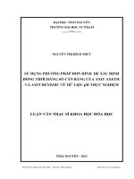 sử dụng phương pháp đơn hình để xác định đồng thời hằng số cân bằng của axit axetic và axit benzoic từ dữ liệu ph thực nghiệm