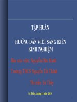 HƯớng dẫn viết sáng kiến kinh nghiệm