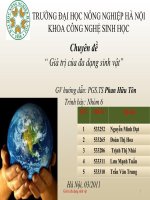 các giá trị của đa dạng sinh vật