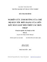 Nghiên cứu ảnh hưởng của chế độ hàn tới biến dạng của liên kết hàn giáp mối thép các bon thấp