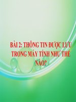 Bài 2: Thông tin được lưu trong máy tính như thế nào?