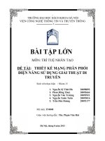 báo cáo môn trí tuê nhân tạo thiết kế mạng phân phối điện năng dùng giải thuật di truyền ( genetic algorithm )