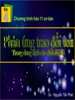 thí nghiệm phản ứng trao đổi ion