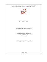 Luận văn NHẬN DẠNG KÝ HIỆU TOÁN HỌC