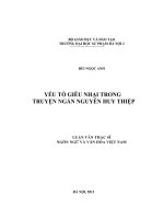 Yếu tố giễu nhại trong truyện ngắn Nguyễn Huy Thiệp