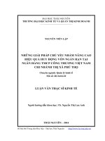 Những giải pháp chủ yếu nhằm nâng cao hiệu quả huy động vốn ngắn hạn tại ngân hàng thương mại cổ phẩn công thương Việt Nam chi nhánh Thị xã Phú Thọ