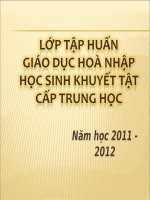 Giáo dục HS khuyết tật trí tuệ