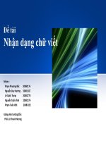 slike thuyế trình báo cáo bài tập lớn xử lý ngôn ngữ tự nhiên đề tài nhận dạng chữ viết