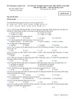 đề thi tốt nghiệp phổ thông 2009 môn hóa