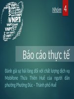 báo cáo thực tế đánh giá sự hài lòng đối với chất lượng dịch vụ mobifone thừa thiên huế của người dân phường đúc – thành phố huế