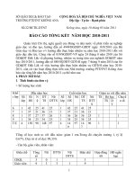 BÁO CÁO TỔNG KẾT NĂM HỌC 2010-2011
