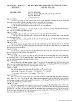 Đề thi HSG môn Hoá học lớp 9 tỉnh Bình Định năm học 2010 – 2011.