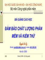 đảm bảo chất lượng phần mềm và kiểm thử chương 1 tông quan về môn học