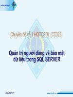 Quản trị người dùng và bảo mật dữ liệu trong SQL SERVER