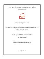 NGHIÊN CỨU MỘT SỐ PHƯƠNG THỨC PHÂN PHỐI VÀ THỎA THUẬN KHÓA