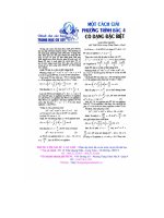 một cách giải pt bậc bốn có dạng đặc biệt.