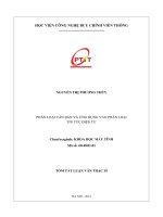 PHÂN LOẠI VĂN BẢN VÀ ỨNG DỤNG VÀO PHÂN LOẠI TIN TỨC ĐIỆN TỬ