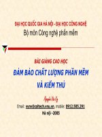 đảm bảo chất lượng phần mềm và kiểm thử chương 5 độ do tin cậy ,chất lượng ,an toàn