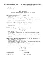 Đề thi tốt nghiệp môn toán năm 2004