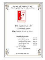 báo cáo sử lý ngôn ngữ tự nhiên đề tài phân loại văn bản lọc thư rác