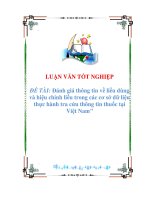 Luận văn đánh giá thông tin về liều dùng và hiệu chỉnh liều trong các cơ sở dữ liệu thực hành tra cứu thông tin thuốc tại việt nam