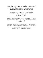 NHẬN DẠY KÈM TẠI LONG XUYÊN