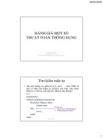 Đánh giá một số thuật toán thông dụng