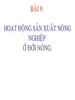 Bài 9: hoạt động sản xuất nông nghiệp ở đới nóng