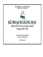 kế hoạch giảng dạy môn văn lớp 10,11,12 ban cơ bản  2014 2015