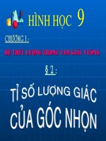 Tiết 5: Tỉ số lượng giác của góc nhọn