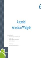 android development introduction chương 6 android selection widgets