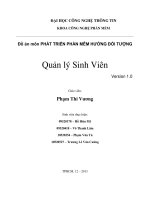 Đồ án môn phát triển phần mềm hướng đối tượng  quản lý sinh viên version 1.0