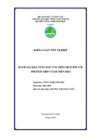 Khóa luận đánh giá khả năng đáp ứng miễn dịch đối với protein tái tổ hợp MBP   VT2eB trên heo